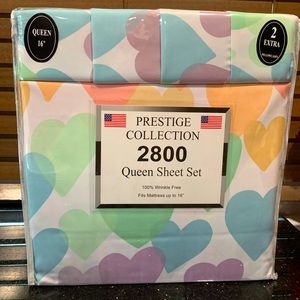 Heart print 6 pc Bedsheet set